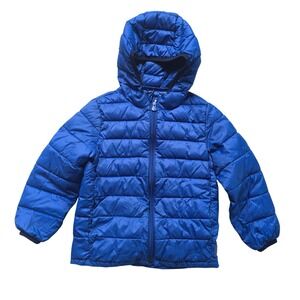 Gap Kids 5T Admiral Blue Primaloft Lightweight Puffer Hooded Jacket S/706075-01